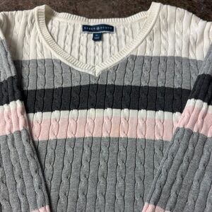 Karen Scott Multicolor Cable Knit Sweater